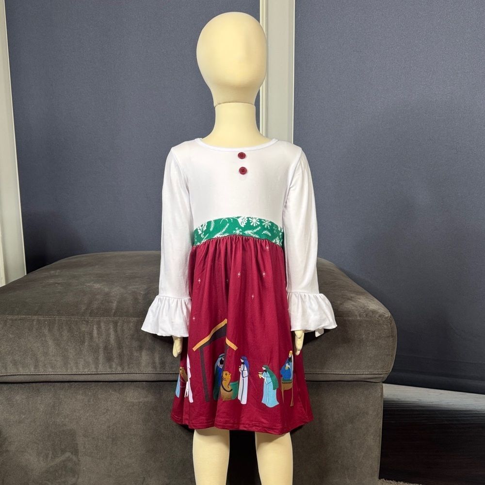 Daisy Baby Kids Girls Nativity Scene Dress Long Sleeve Christmas Easter 4T NEW